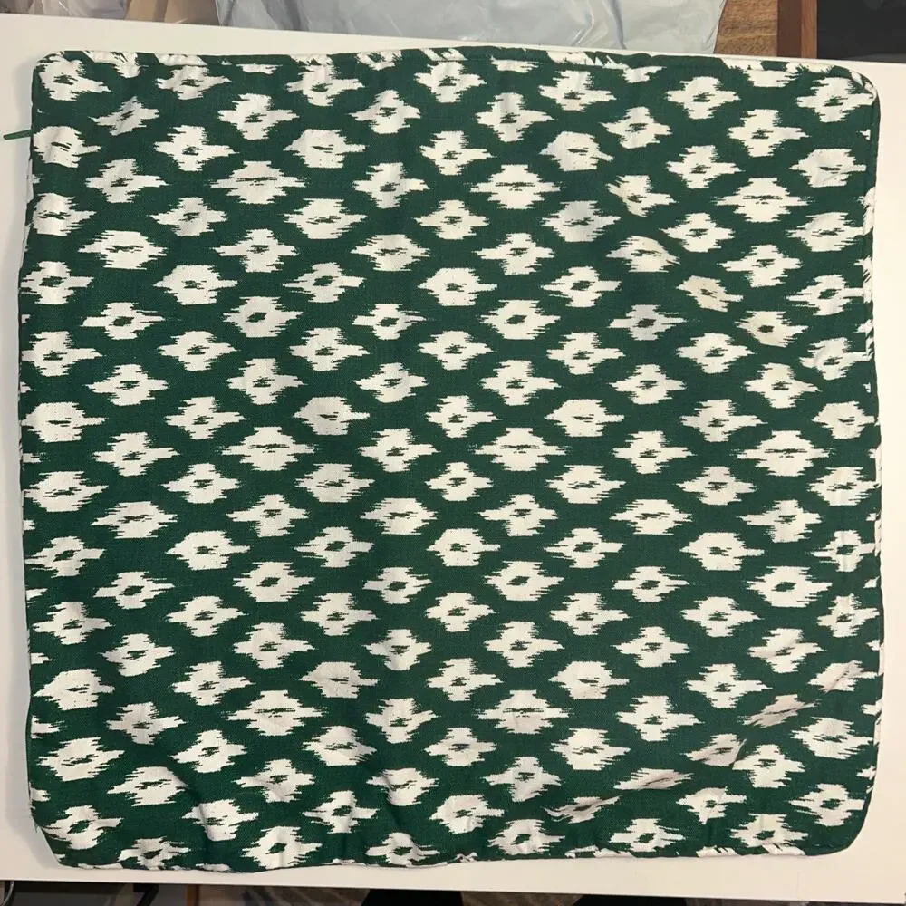 IKEA SKÅNEFJÄLLA Green Ikat Cushion Cover 20x20 100% Cotton Zip